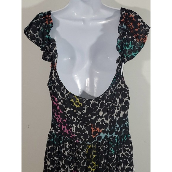 Romeo And Juliet Couture Size M Long Flutter Sleeve V-Neck Lined Side Zip Dress - Picture 6 of 10